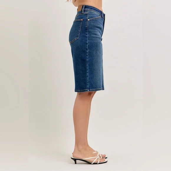 Judy Blue High Waist Bermuda Denim Shorts - Picture 3 of 6